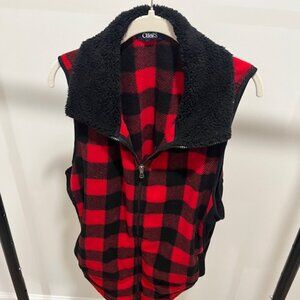 Buffalo Plaid Sherpa‑Lined Vest
